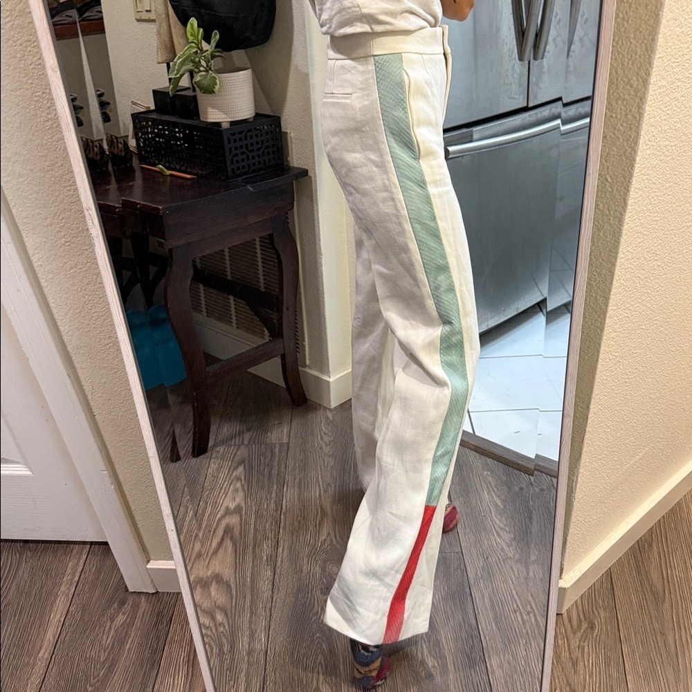 J Crew Collection Snakeskin Stripe Trouser Size 0 WHITE 59181 $795 - Picture 7 of 14
